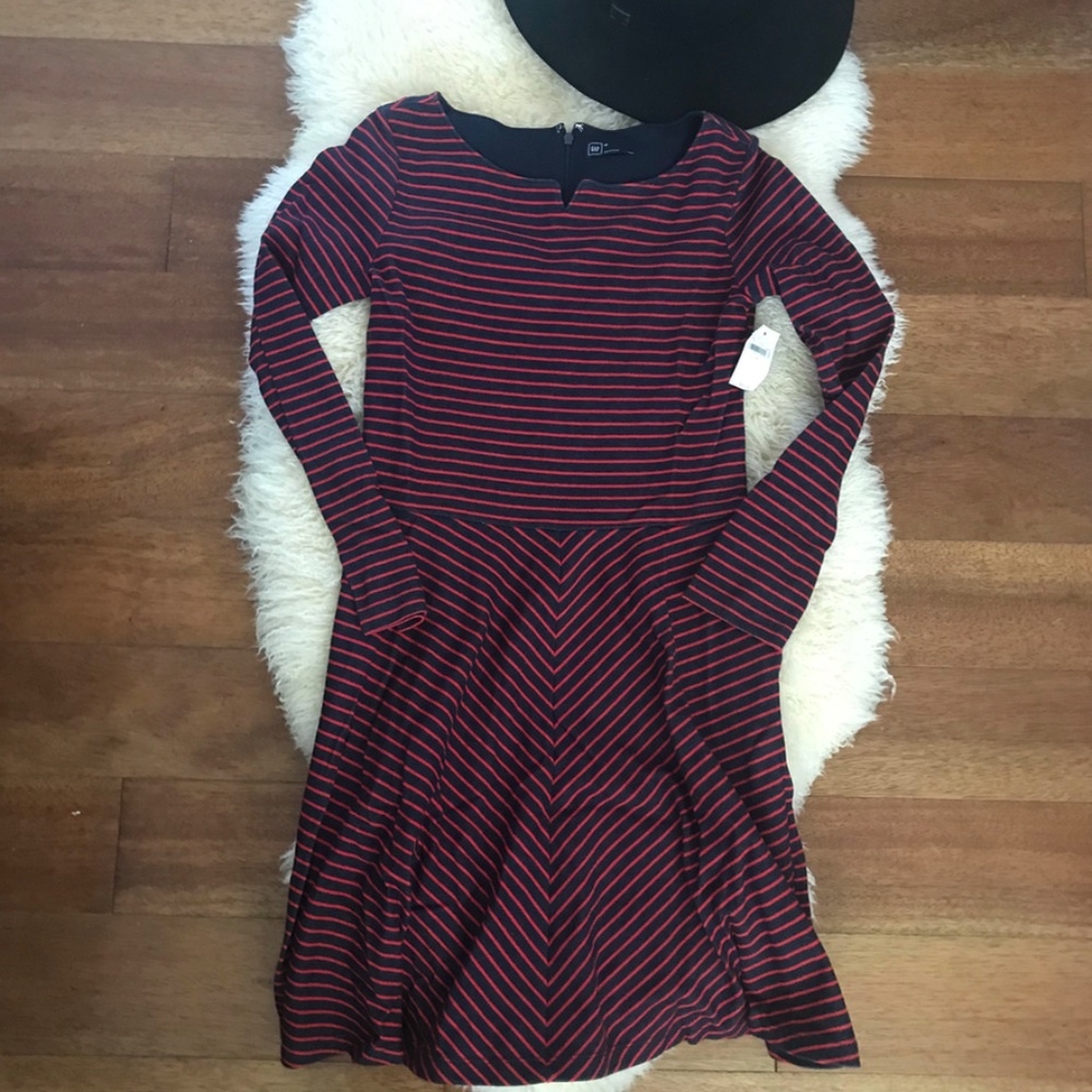 Gap navy striped skater dress